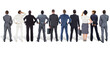 © vectorfusionart - Digital png photo of rear view of diverse businesspeople on transparent background