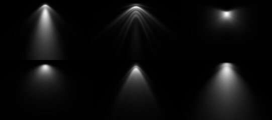 Wall Mural - set of diverse light profiles ready to use in architecture. 3d render of light projections aka ies-l
