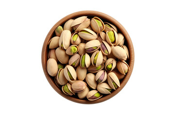 pistachio nuts in a wooden bowl