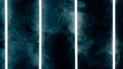 Wall Mural - Colored neon light with smoke