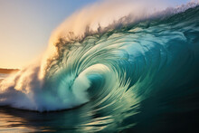 Big Sea Or Ocean Blue Wave For Surfing