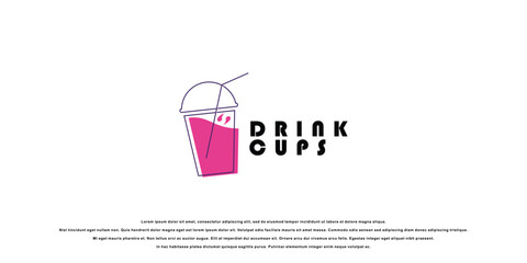 Wall Mural - Simple drink logo design with modern style| premium vector