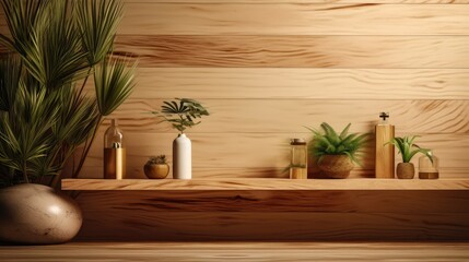 Poster - Indoor wood panel product showcase