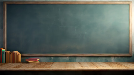 Blank  blackboard in a classroom