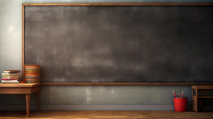 Blank  blackboard in a classroom