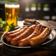 Grilled Sausage With Beer And Mustard