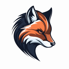 Wall Mural - Esport vector logo fox on white background, fox icon, fox head, fox sticker