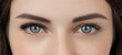 © Marony - Close up shot of before and after procedure of lash extension, compared to mascara make up. Macro shot of female green eyes with long false volume lashes. Young woman with beautiful eyelash extensions