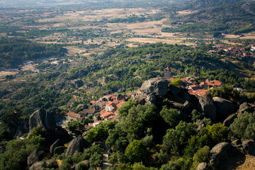 Sticker - View of medieval houses in the Monsanto village in Portugal.