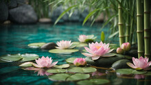 Spa Natural Background And Petals And Lotuses