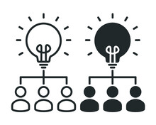 Mind Idea Collaboration Icon. Illustration Vector