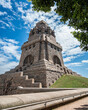 monument to the battle of the nations in Leipzig, Saxony, Germany at daytime against cloudy sky, built 1813