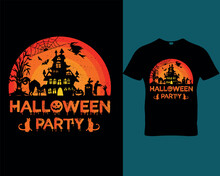 Happy Halloween Party Scary Pumpkin T-shirt Design