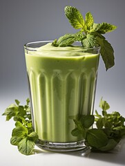 Poster - Green cocktail with grapes and mint.healthy food concept. 