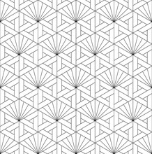 Seamless geometric pattern in Japanese craft style Kumiko zaiku