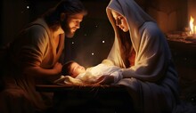 Mary, Joseph And The Baby Jesus, Son Of God, Christmas Story, Christmas Night