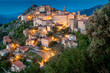 Ancient mountain village of Speloncato in evening lights in the Balagne region of Corsica island, France