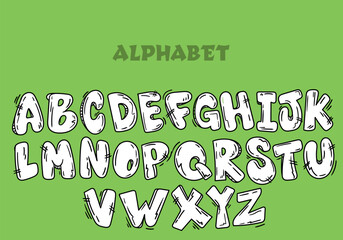 Canvas Print - Cool hand-drawn children's alphabet. vector