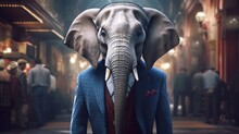 Elephant In Suit.Generative AI