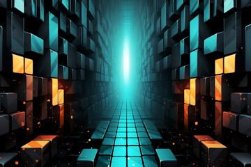 Wall Mural - blue light, AI generated