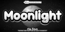 Cartoon Moonlight Vector Editable Text Effect Template