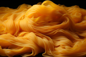 Leinwandbilder - a photo of cooked pasta against a black background, Generative AI technology.