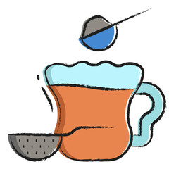 Wall Mural - Hand drawn tea brewing icon