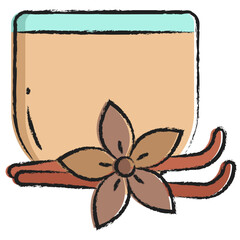 Wall Mural - Hand drawn vanilla tea cup icon