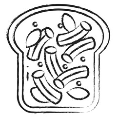 Sticker - Hand drawn macaroni toast icon