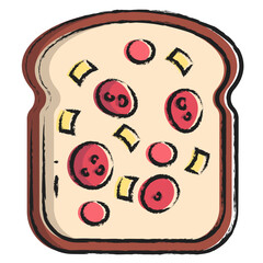 Sticker - Hand drawn Chilli toast icon