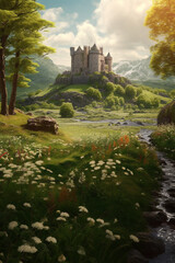Leinwandbilder - The image transports viewers to the enchanting beauty of Ireland on St. Patrick's Day. Generative AI technology.