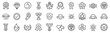 © SkyLine - Set of 30 outline icons related to quality, badge, success. Linear icon collection. Editable stroke. Vector illustration