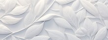 White Paper Leaves On White Background, 3d Rendering. Computer Digital Drawing.
