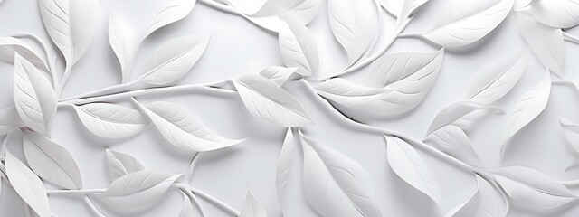 White flower pattern on white background. 3d rendering, 3d illustration.