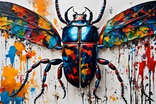 Beetle Water Color Art Image
