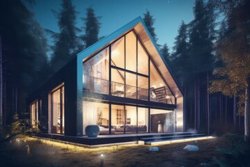 Luxury exterior villa. Generate Ai