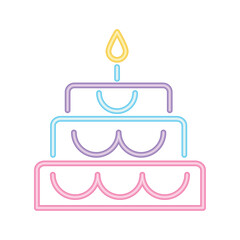 Canvas Print - neon light cake