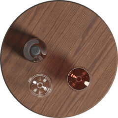 Top view of round coffee table