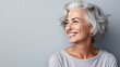 Beautiful senior model. Elderly women portrait with smiling face. 