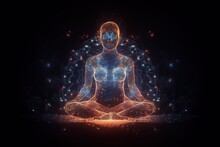 Concept Of Meditation And Spiritual Practice For Enlightenment. Generated AI