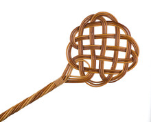 Wooden Carpet Beater Isolated On White Background