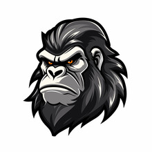 Esport Vector Logo Gorilla On White Background Side View, Gorilla Icon, Gorilla Head, Gorilla Sticker
