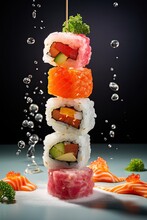 Stack Of Sushi Rolls
