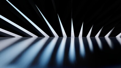Abstract architecture background geometric wall in interior 3d render