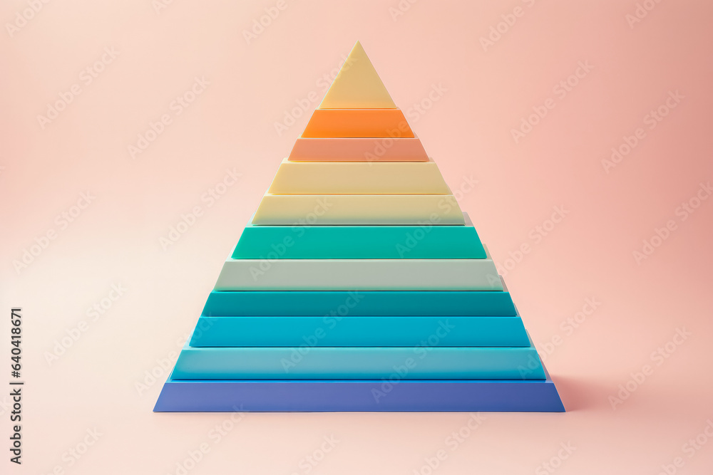 Illustration of the pyramid hierarchy with colored gradient. Colorful ...