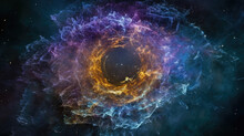Southern Ring Nebula. Space Collage From JWST. James Webb Telescope Research Of Galaxies. Deep Space.