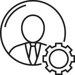 Leinwandbilder - Administrator icon, CMS content management system or digital media admin settings, vector line pictogram. CMS media content administration for photo, video and internet publications management