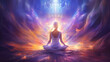 Spiritutal energy spirit healing meditation of the heart, in the style of futuristic imagery, light-focused