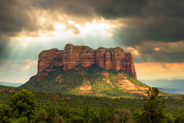 Poster - dramatic storm in sedona 