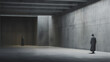 canvas print picture - business silhouette dark business-man tunnel licht schatten